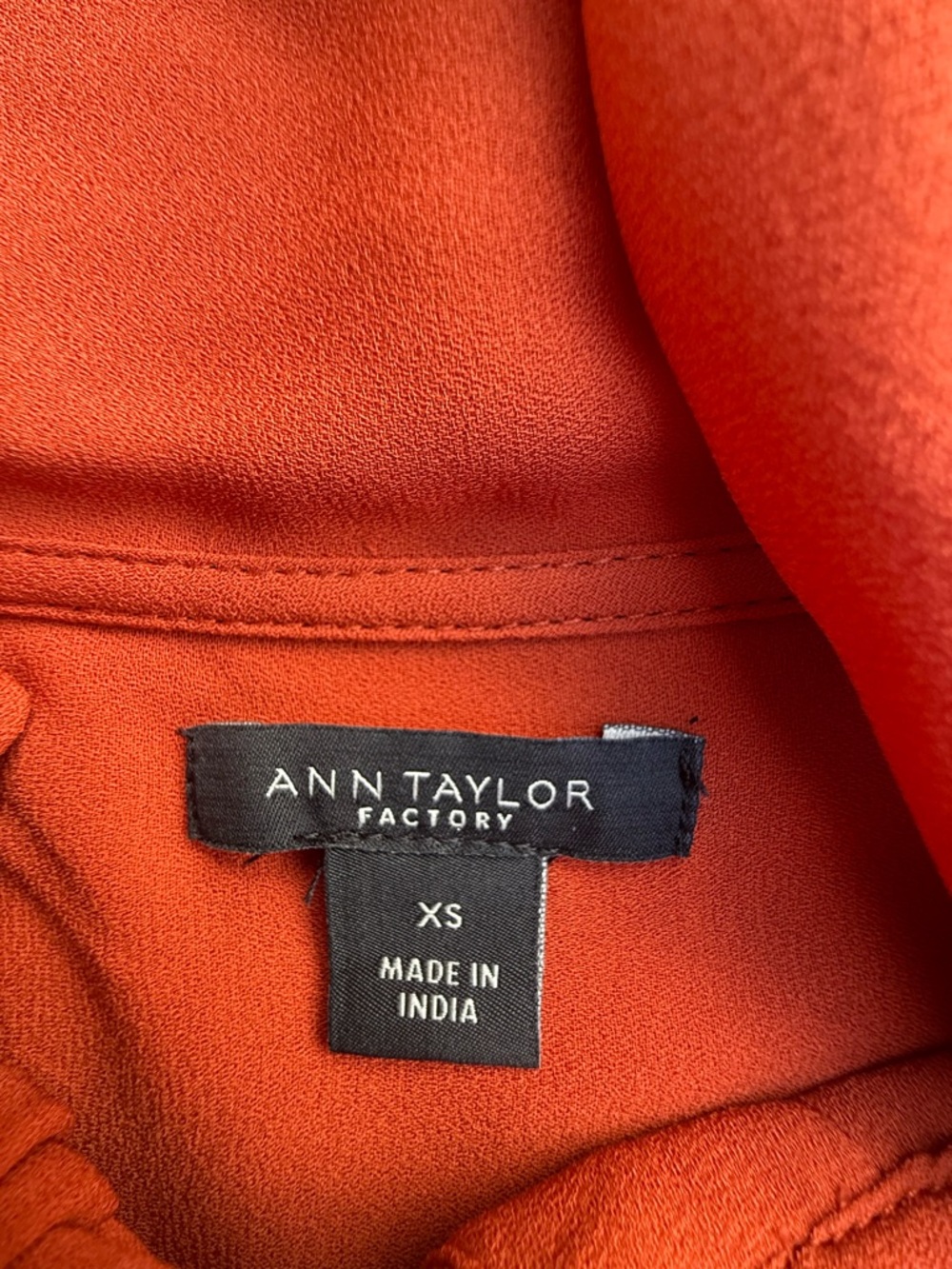 Ann Taylor Rust Bow-Neck Blouse Size XSmall - Picture 3 of 6